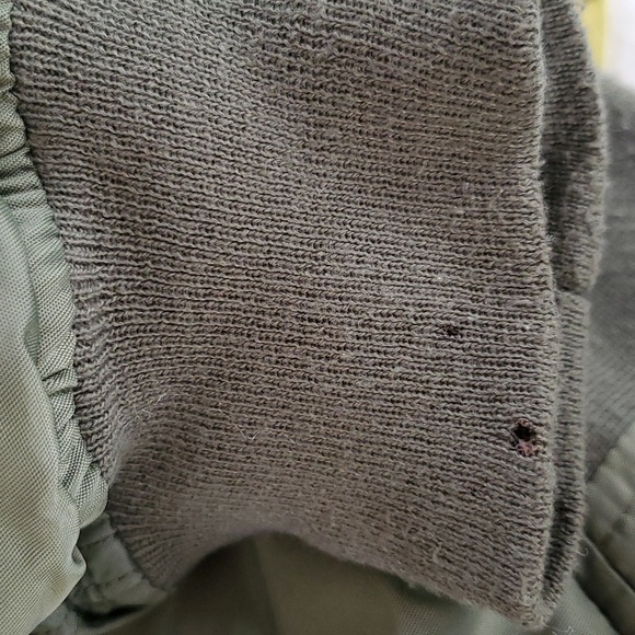 Vtg XL Tru-Spec MA-1 Military Bomber Jacket Green Orange USS Oxford AG-159 Patch - Picture 12 of 12